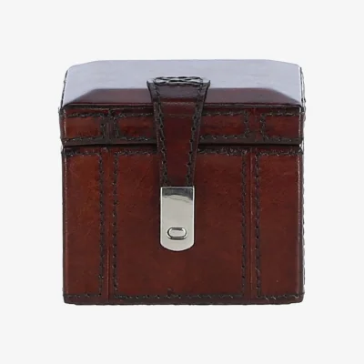 The Range Luxury Leather Single Watch and Bracelet Box with Velvet Interior - Chestnut