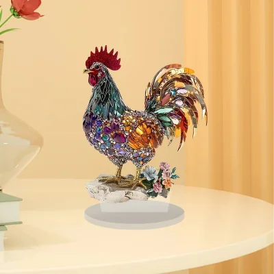 The Range 2D Flat Acrylic Creative and Colorful Lucky Rooster Ornament - Rooster Ornaments