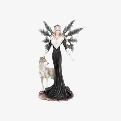 The Range Dark Aura Fairy, Grey Wolf Companion - 24cm
