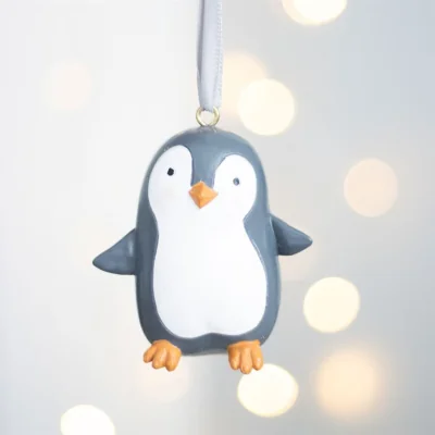 The Range Chubby Baby Penguin Hanging Ornament - Grey