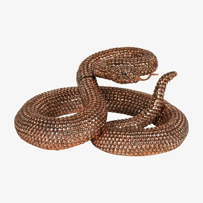 The Range Bronze Coiled Rattlesnake Figurine - Bronze