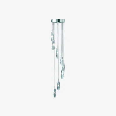 The Range Sculptured Ice Multi-Drop Pendant - Chrome