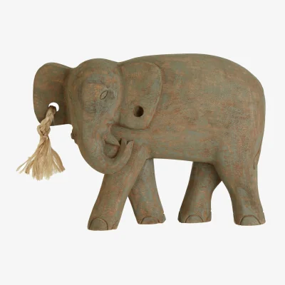 The Range Fidra Mango Wood Elephant Sculpture - Brown