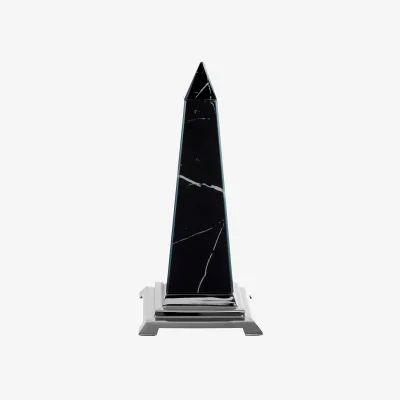 The Range Renata Small Black Marble Design Obelisk Sculpture