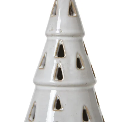 The Range Illuminated Ceramic Cut-Out Tree Decor - White