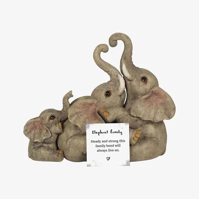 The Range Mini Elephant Family Ornament - Grey