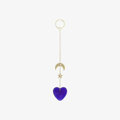 The Range All Seeing Eye Glass Heart Hanging Ornament - Blue