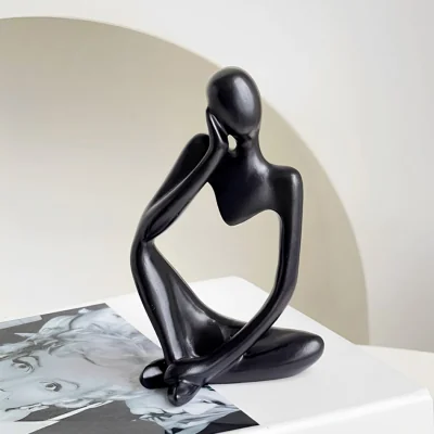 The Range Tabletop Decor Thinker Resin Abstract Figurine - Black