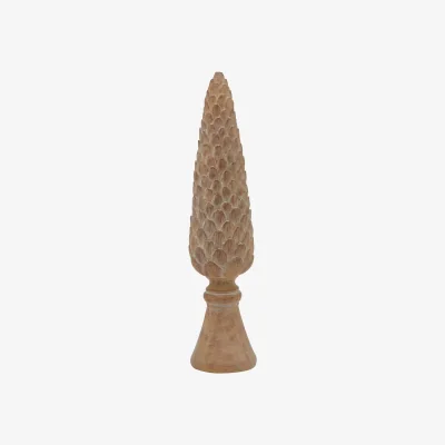 The Range Majestic Pinecone Sculpture On Base - Brown