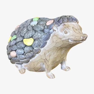 The Range Hedgehog With Coloured Stone Effect Back - Grey