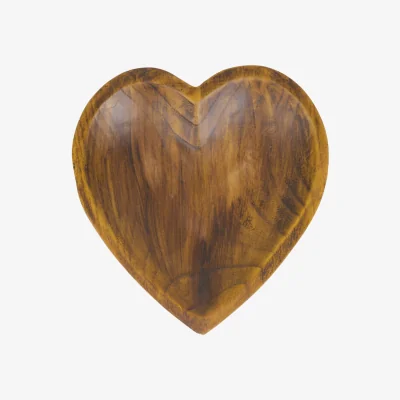 The Range Heart Shape Wooden Bowl - Brown