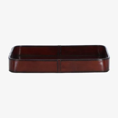 The Range Luxe Leather Serving Tray - Chestnut