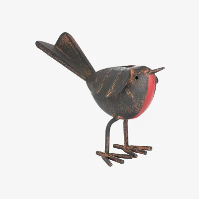 The Range Rocky The Robin Reclaimed Metal Ornament - Brown