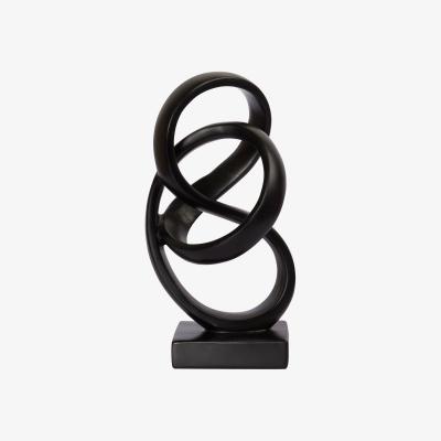 The Range Abstract Sculpture Ornament - Black