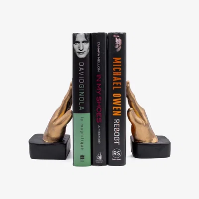 The Range Resin Open Palm Hands Bookends Set - Gold