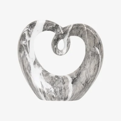 The Range Marble Heart Ornament - Grey