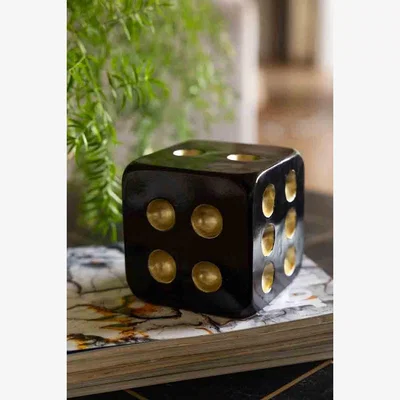 Rockett St George Black & Gold Dice Ornament