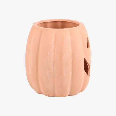The Range Terracotta Cut Out Pumpkin Decoration For Halloween Fun - Brown