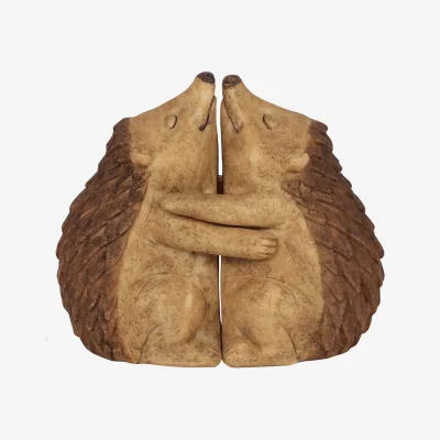 The Range Hedge Hugs Loving Hedgehog Couple Ornament - Brown