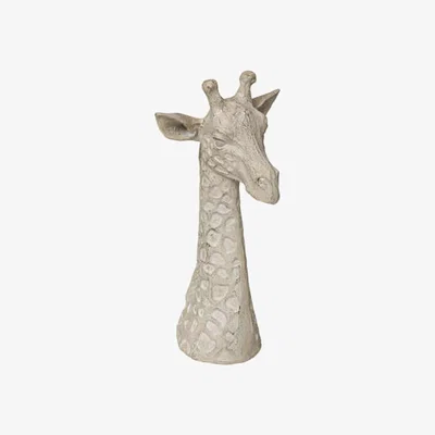The Range Giraffe Head Safari Sculpture Ornament - Stone/Black