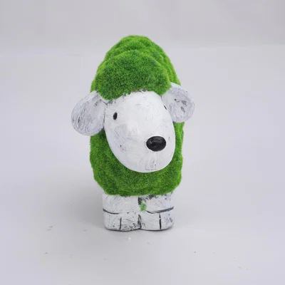 The Range Artificial Flocking Flocked Grass Lamb Sheep Sculpture Balcony Ornament Decor - Green