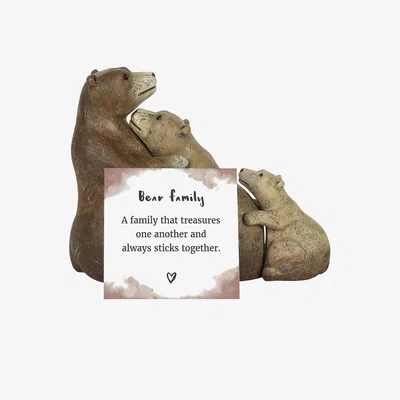The Range Adorable Bear Family Ornament (Height) 10 cm - Brown