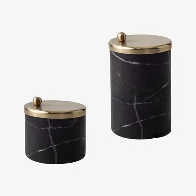 Wolf & Badger Tumblr Black Marble And Brass Container Set . Bruci Editora De Diseño