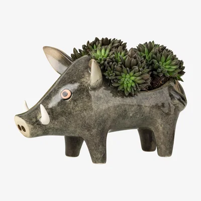 Wolf & Badger Grey Wild Boar Planter Hannah Turner