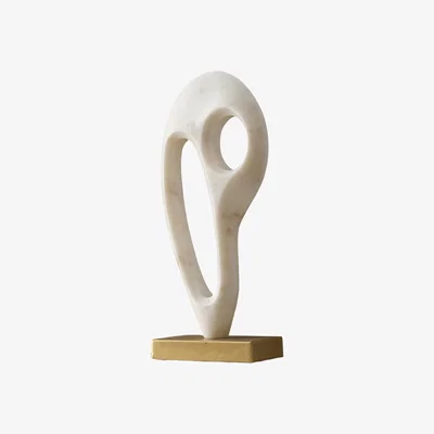 Wolf & Badger Grey Abstract Marble Scream Sculpture – Handcrafted Decorative Art Piece | Anatoliacraft