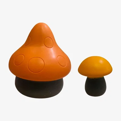 Wolf & Badger Black / Yellow / Orange Bright Mushrooms Pair - Orange & Black By Shax
