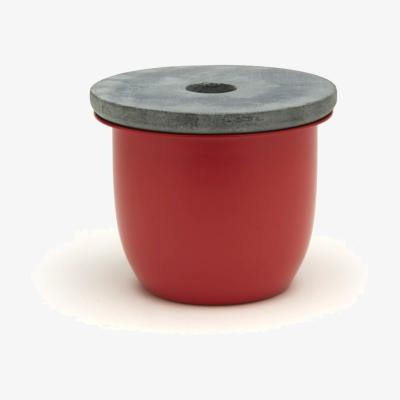 Wolf & Badger Red Coral Small Container With Soapstone Lid Grace Souky