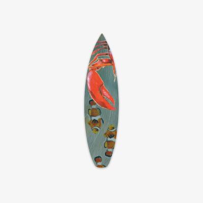 Wolf & Badger Red Surfboard Wall Decor Lobster Fish Catchii