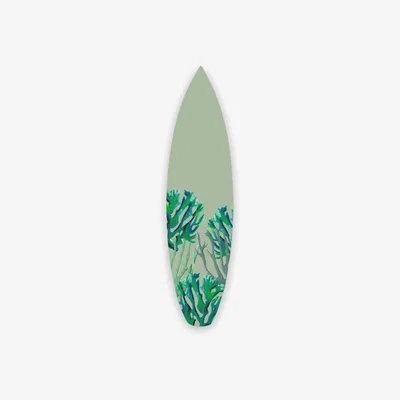 Wolf & Badger Surfboard Wall Decor Coral Green Catchii