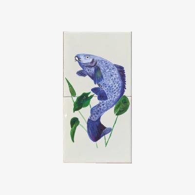 Wolf & Badger Tile Panel Blue Carp Catchii