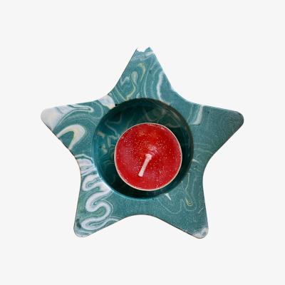 Wolf & Badger Large Starry Tealight Holder - Green By Shax