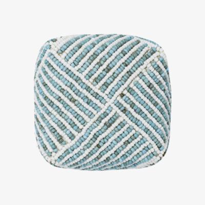 Wolf & Badger Blue Bali Beaded Box Petite - Aqua & White Poppy + Sage