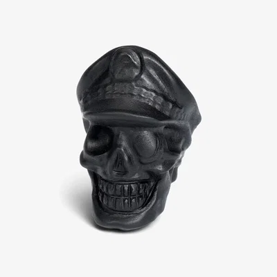 Wolf & Badger Black Obsidian Crystal Sailor's Pride Skull Sculpture One Size Awnl
