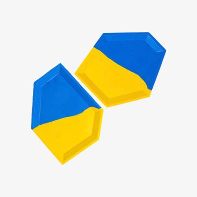 Wolf & Badger Yellow / Orange / Blue Macaw Duo Tray - Blue, Yellow & Orange Letter A By Shax