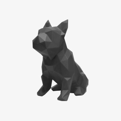 Wolf & Badger French Bulldog Geometric Sculpture Frank In Diamond Black | Marokka Design