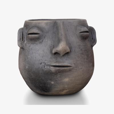 Wolf & Badger Grey Face Clay Planter | Wool+Clay