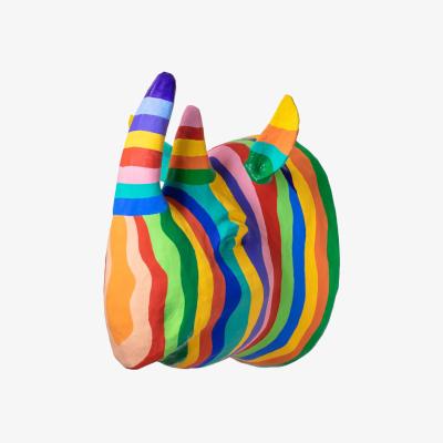Wolf & Badger Paper Mache Rainbow Ulrick The Rhino | Caribbean Craft