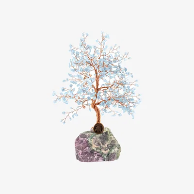Wolf & Badger Blue Aquamarine Feng Shui Tree | Karma and Luck