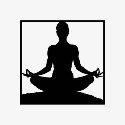 Wolf & Badger Black Meditation Zen Metal Wall Art One Size Monique Store