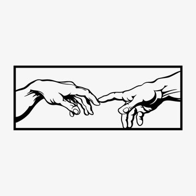 Wolf & Badger Black The Creation Of Adam Metal Wall Art One Size Monique Store