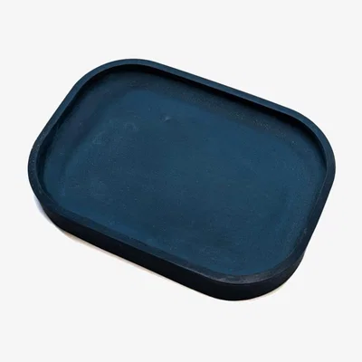 Wolf & Badger Rectangle Sparkly Stone Tray - Ocean Blue One Size Ruby Melo