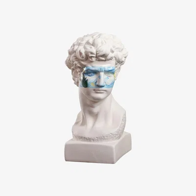 Wolf & Badger White Van Gogh Bust One Size Artchi