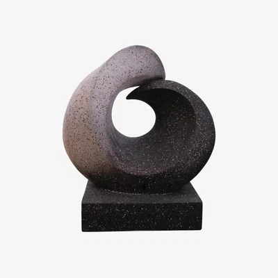 Wolf & Badger Black / White Stone Spiral - Sculpture | Artchi