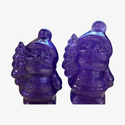 Wolf & Badger Pink / Purple Sparkly Purple Santa Figurine - Pair By Shax