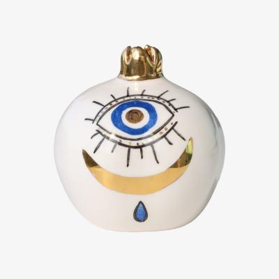 Wolf & Badger Blue Eye & Gold Cresent Pomegranate Decoration | Sherie Boutik