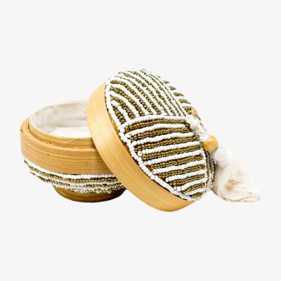 Wolf & Badger Wish Granted Tassel Bowl - Gold & White Thin Stripe | Poppy + Sage